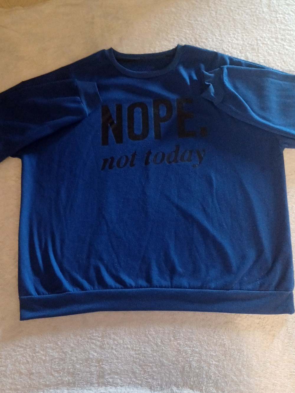 SHEIN Blue Graphic Sweatshirt - NOPE. not today